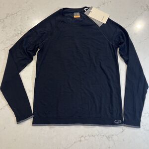 icebreaker NEW Mens S 200 Zone Seamless LS Crew Top Base Layer Merino Blend